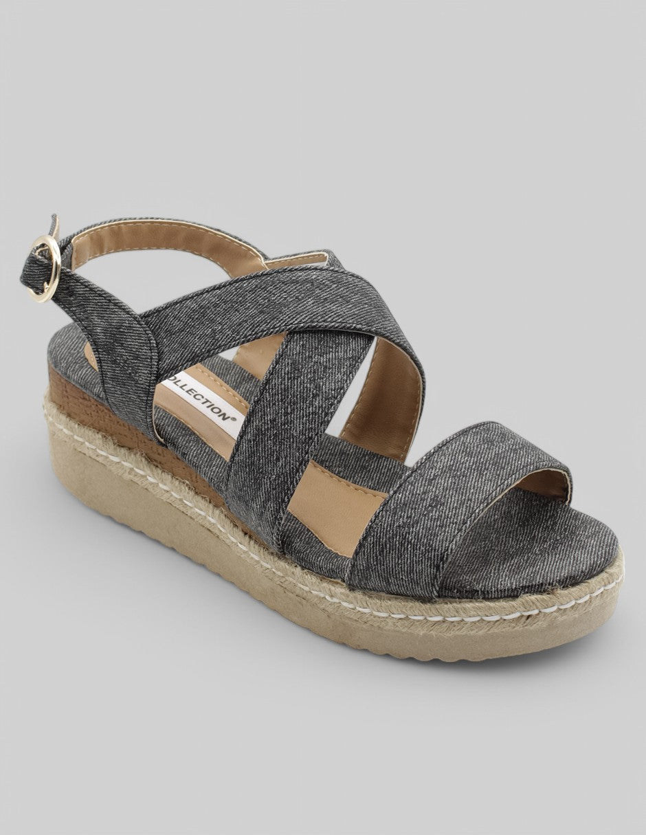 Sandalias con plataforma Exterior Piel vegana Color Negro Para Mujer De RBCOLLECTION