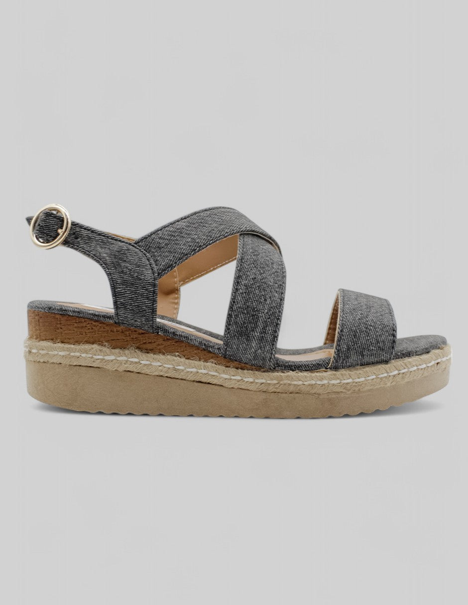 Sandalias con plataforma Daril en Piel vegana - Negro