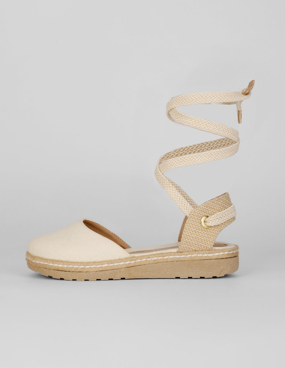 Sandalias con plataforma Exterior Textil Color Beige Para Mujer De RBCOLLECTION