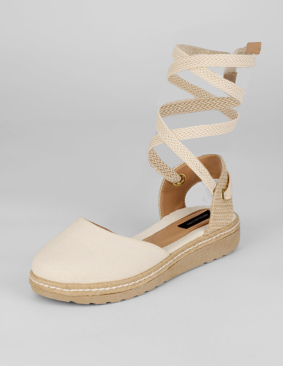 Sandalias con plataforma Naia en Textil – Beige