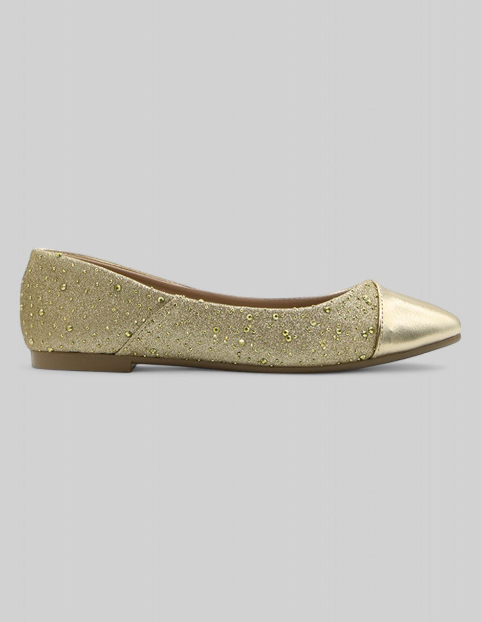 Flats puntales Soft en Piel vegana– Dorado