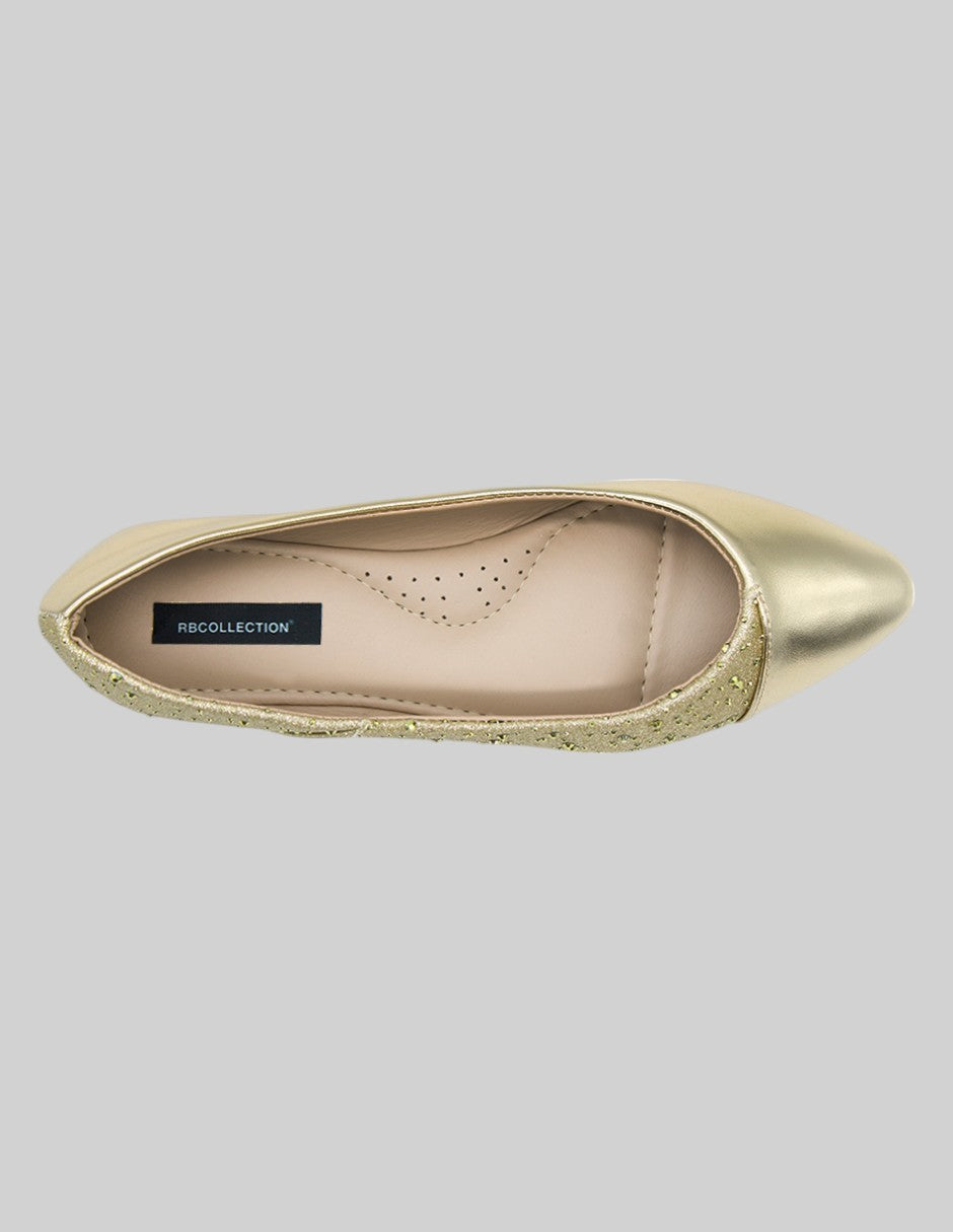 Flats puntales Soft en Piel vegana– Dorado