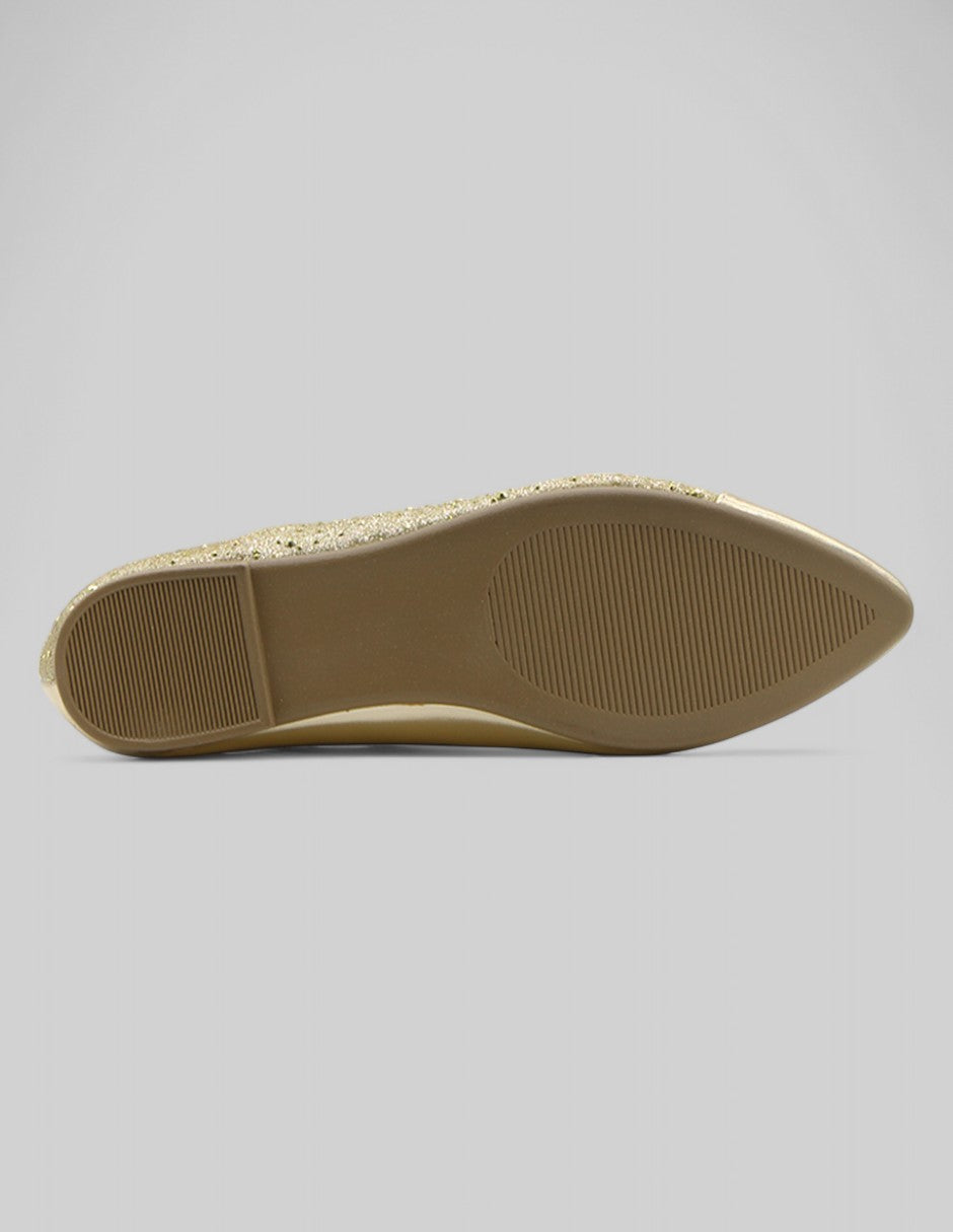 Flats puntales Soft en Piel vegana– Dorado