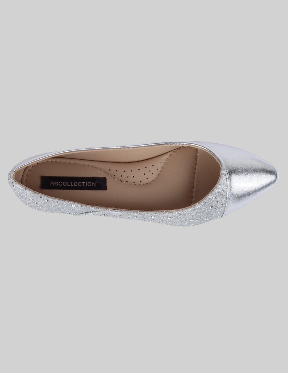 Flats puntales Soft en Piel vegana– Plata