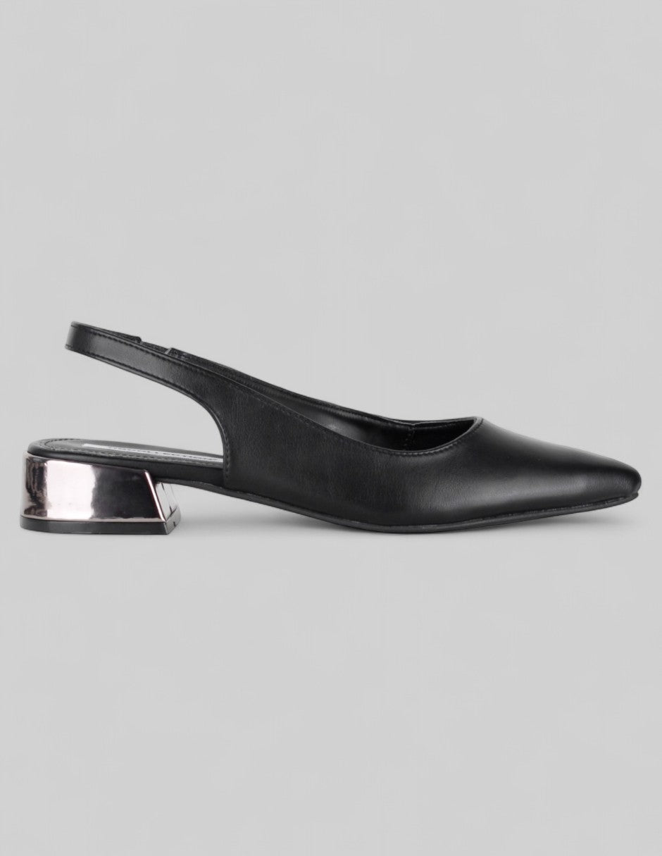 Flats puntales Back en Charol – Negro