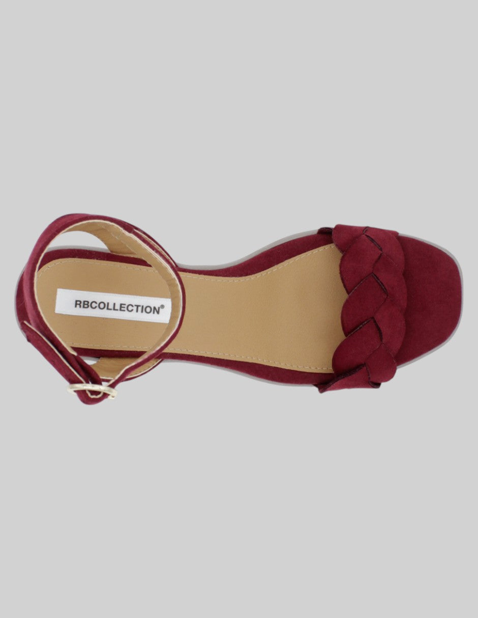 Sandalia con tacón Glam en Gamuza - Rojo