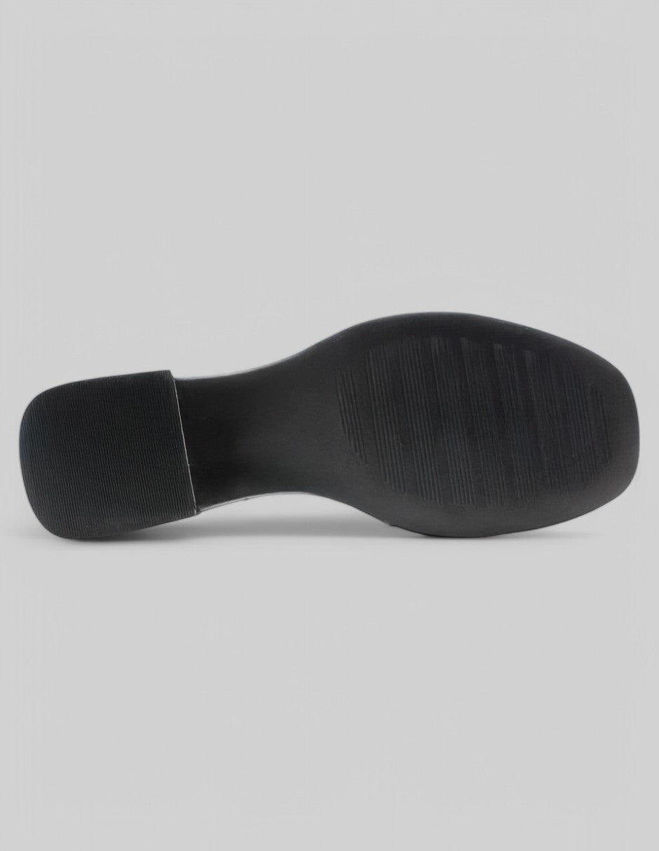 Sandalia con tacón Soft en Piel vegana - Negro