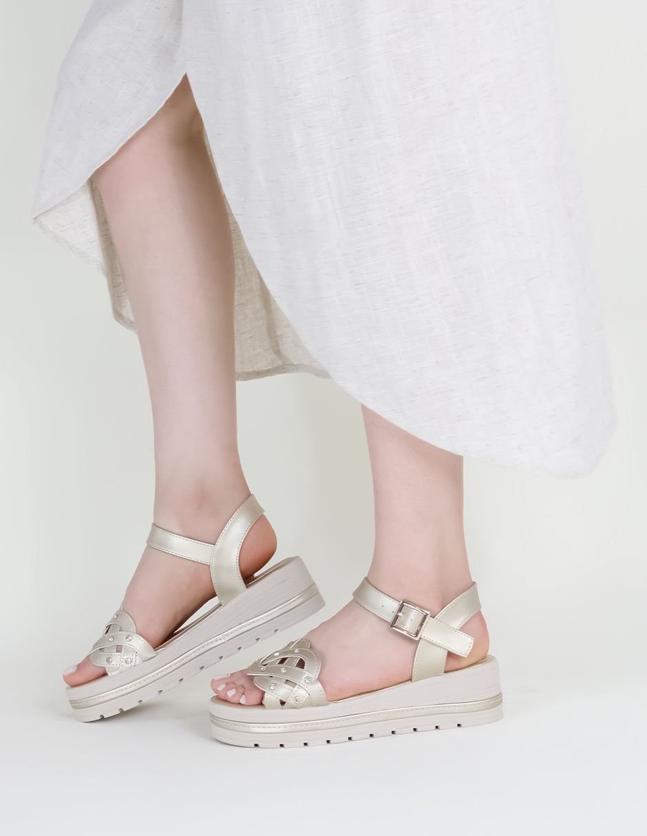 Sandalias con plataforma Daril en Sintético - Dorado