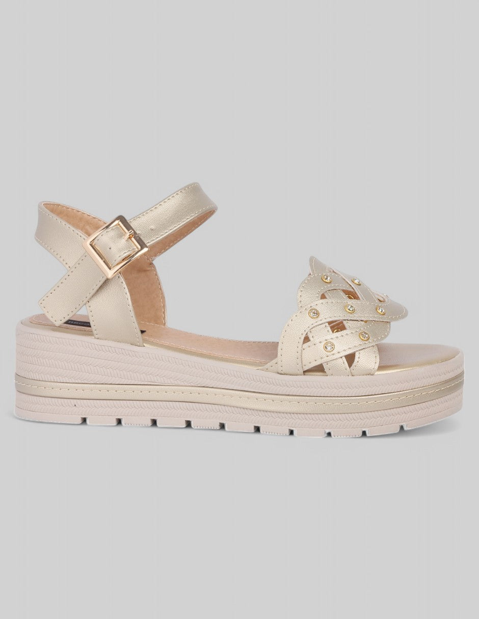 Sandalias con plataforma Daril en Sintético - Dorado