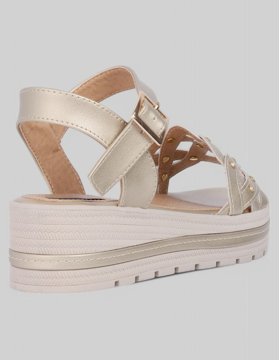 Sandalias con plataforma Daril en Sintético - Dorado