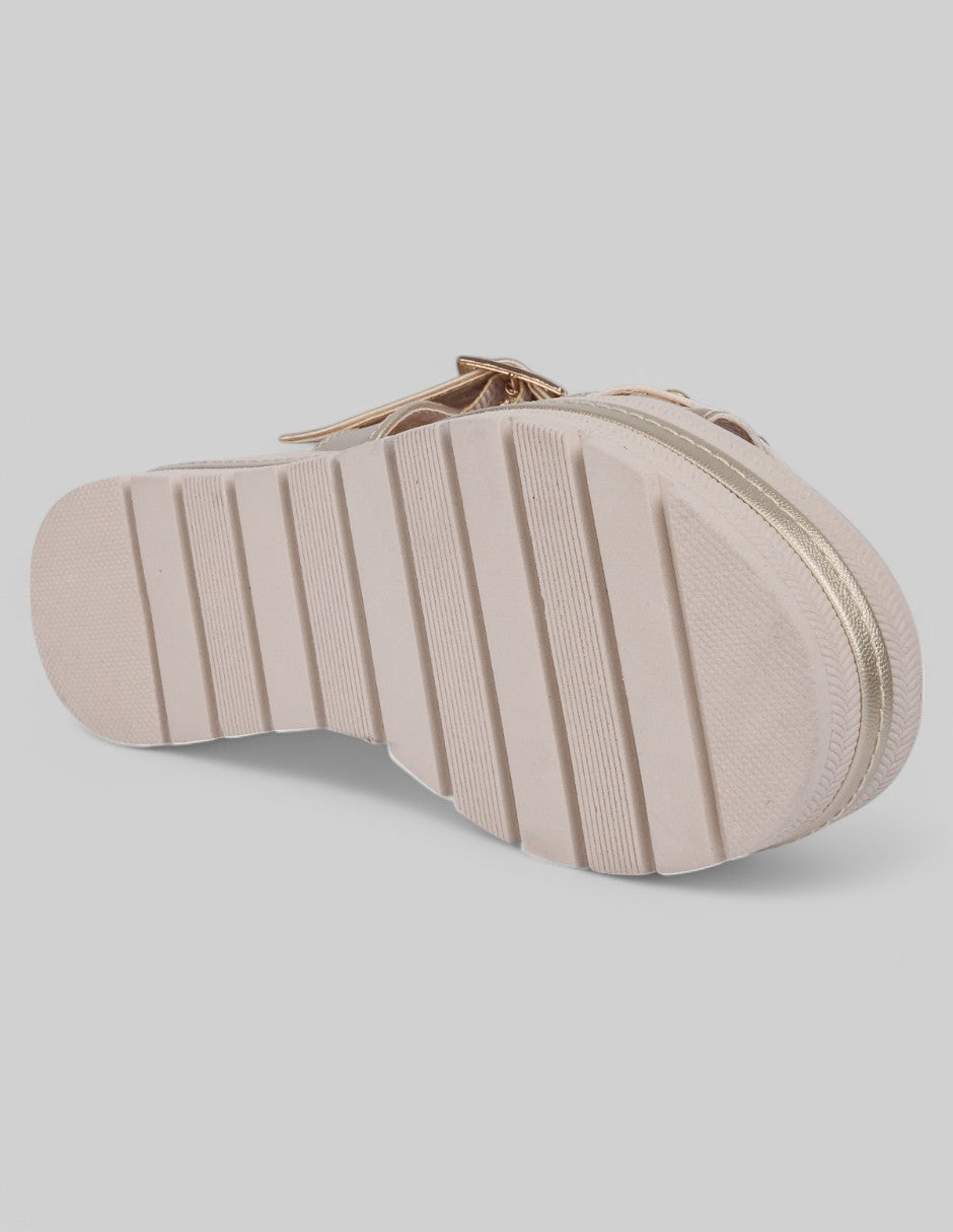 Sandalias con plataforma Daril en Sintético - Dorado