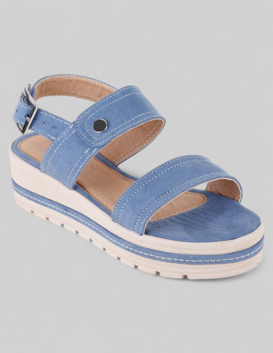 Sandalias con plataforma Exterior Textil Color Azul Para Mujer De RBCOLLECTION