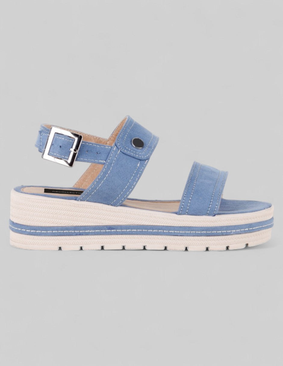 Sandalias con plataforma Yuri en Textil – Azul