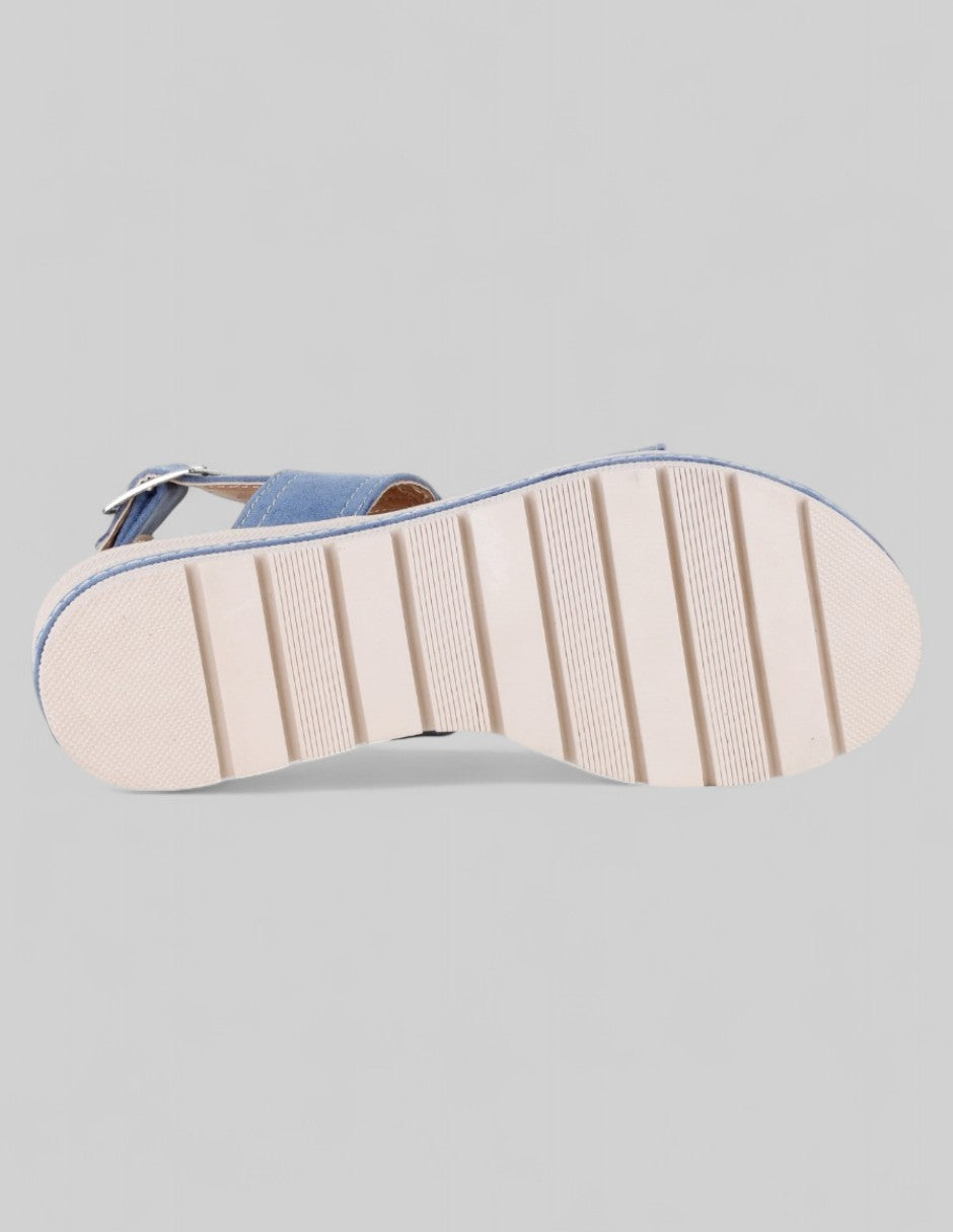 Sandalias con plataforma Yuri en Textil – Azul
