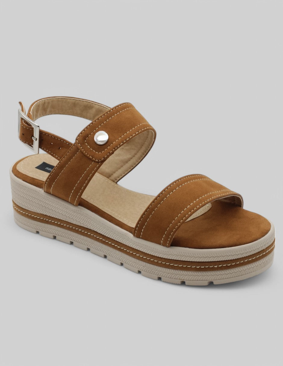 Sandalias con plataforma Exterior Textil Color Camel Para Mujer De RBCOLLECTION