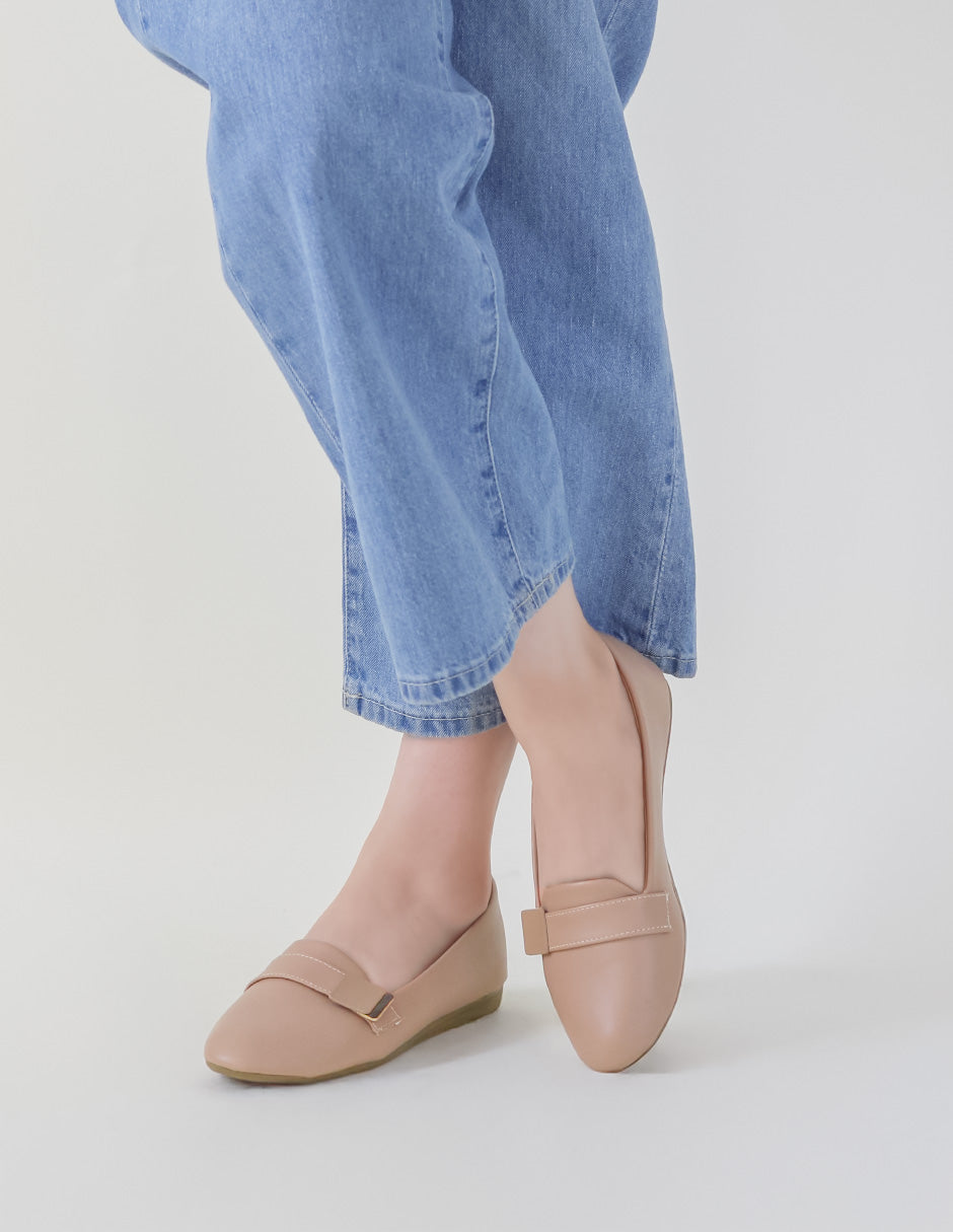 Flats clásicas Soft en Piel vegana – Beige