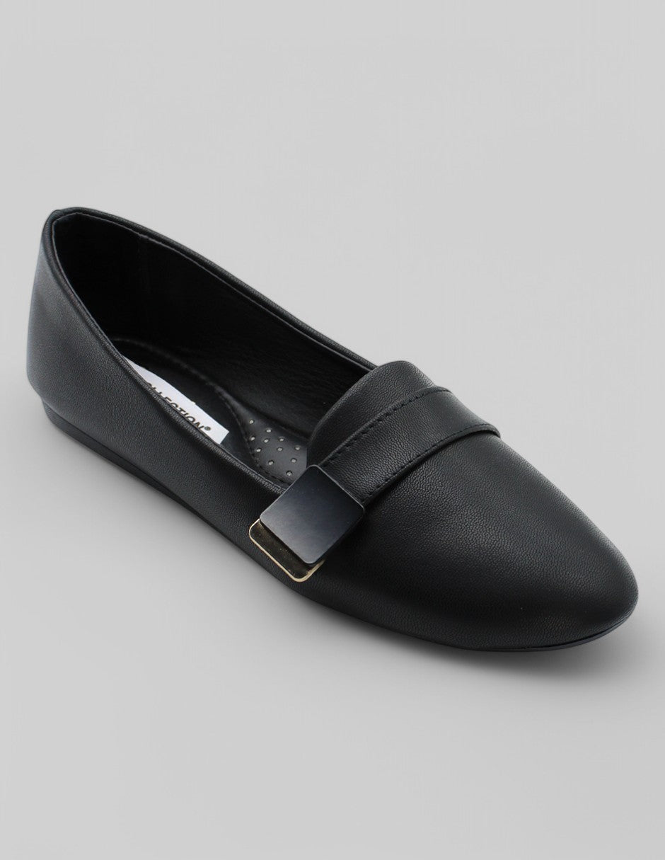Flats clásicas Exterior Piel vegana Color Negro Para Mujer De RBCOLLECTION