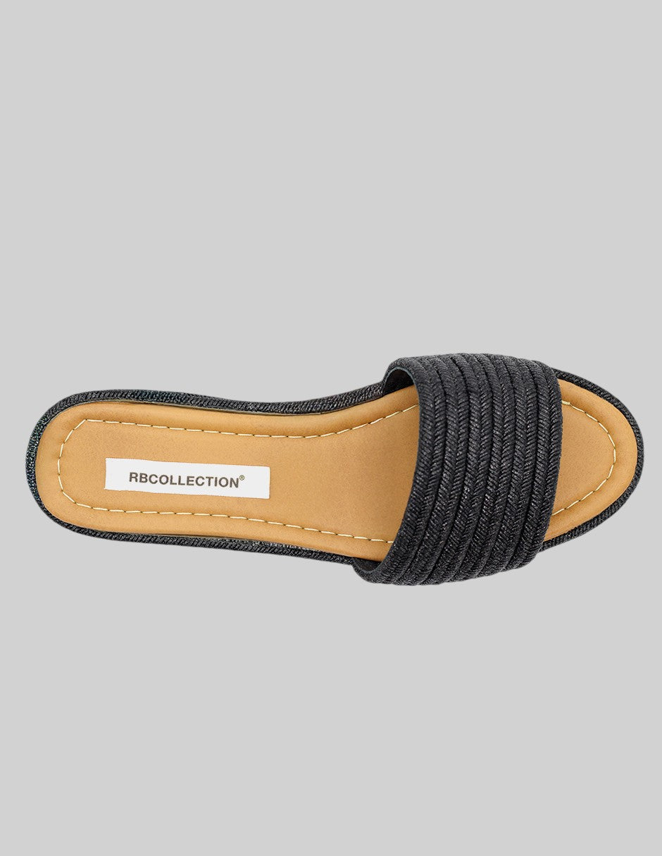 Sandalias de piso Soft en Textil - Negro