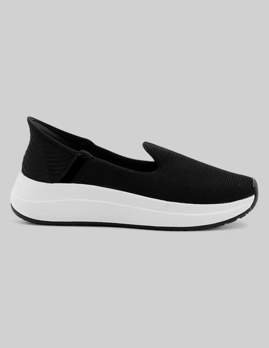 Tenis sin cordones Walky Textil - Negro