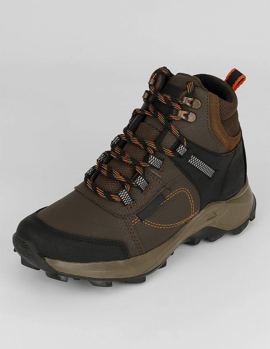 Calzado para senderismo Hiking en Piel vegana – Café