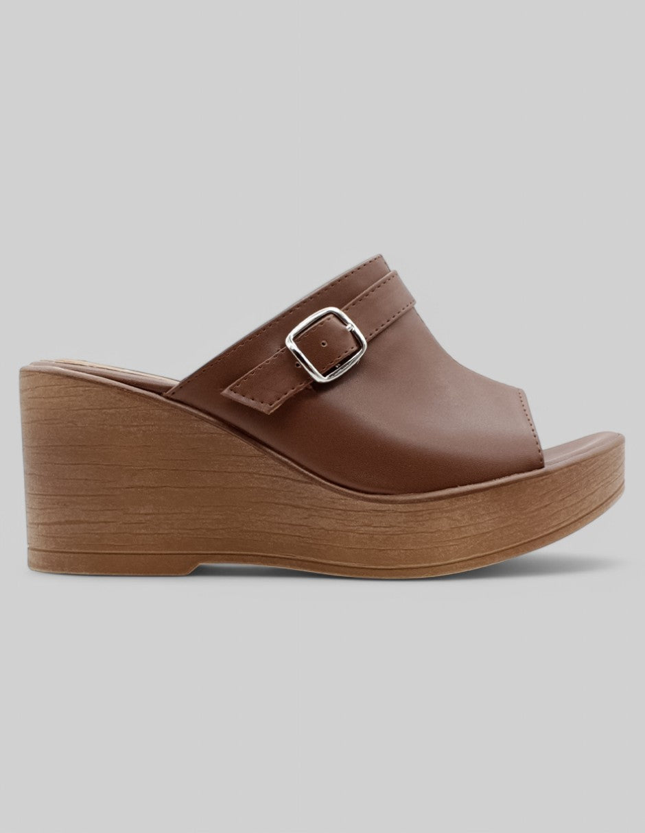 Sandalias con plataforma Pou en Piel vegana - Café