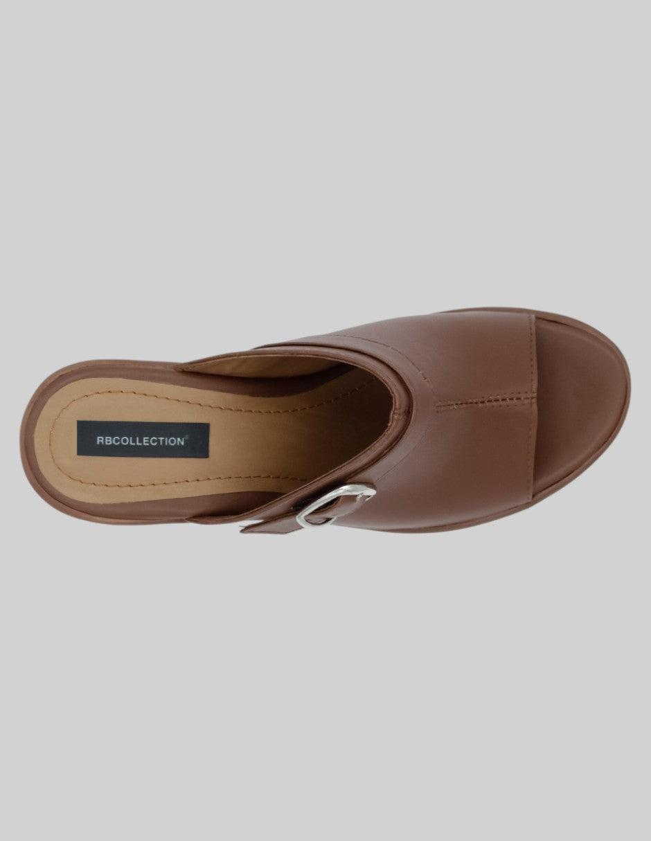 Sandalias con plataforma Pou en Piel vegana - Café