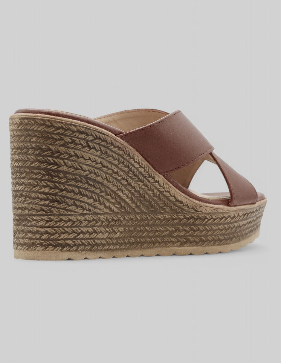 Sandalias con plataforma Pou en Piel vegana - Café