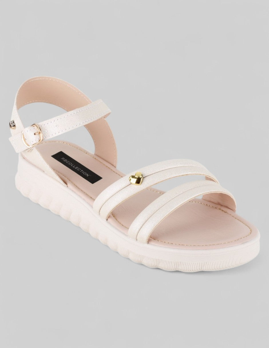Sandalias de piso Exterior Sintético Color Beige Para Mujer De RBCOLLECTION