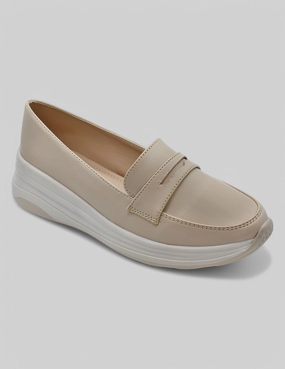 Mocasines Exterior Piel vegana Color Beige  Para Mujer De RBCOLLECTION