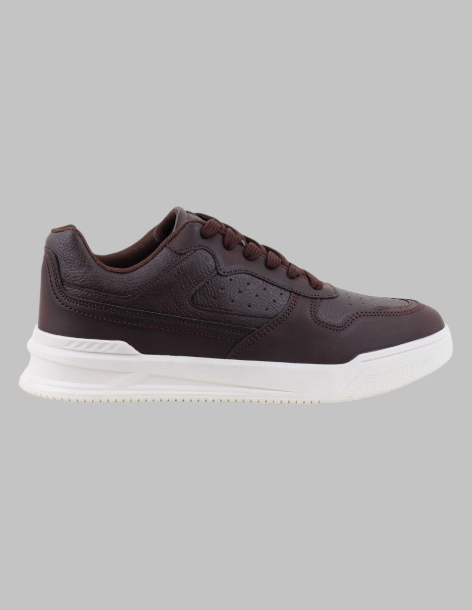 Tenis con cordones Exterior Piel vegana Color Café Para Hombre De RBCOLLECTION