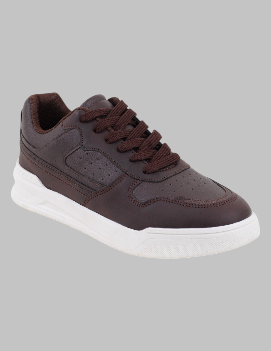 Tenis con cordones Urban en Piel vegana – Cafe