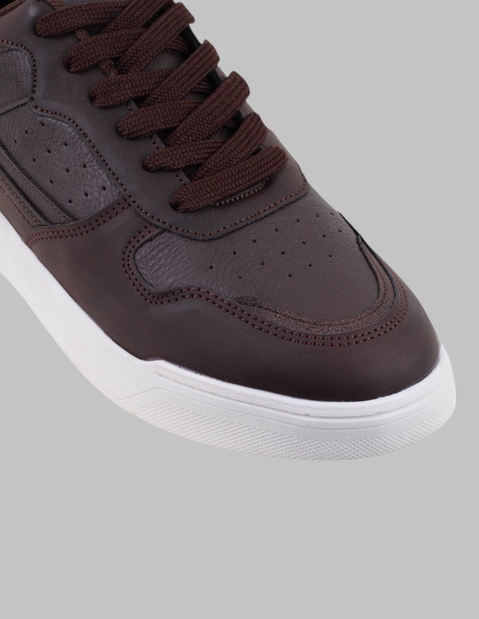 Tenis con cordones Urban en Piel vegana – Cafe