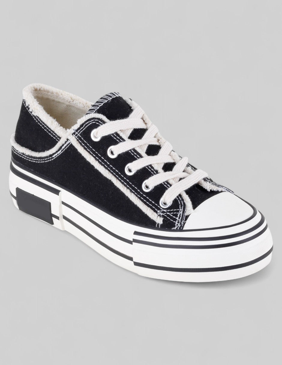 Tenis con cordones Exterior Textil Color Negro Para Mujer De RBCOLLECTION