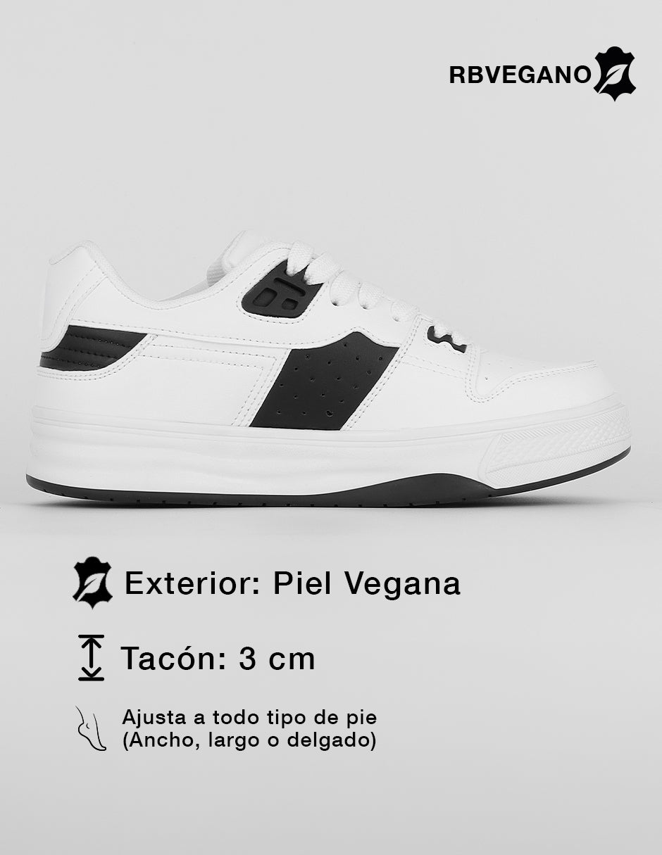 Tenis con cordones  Urban  en Piel vegana – Blanco
