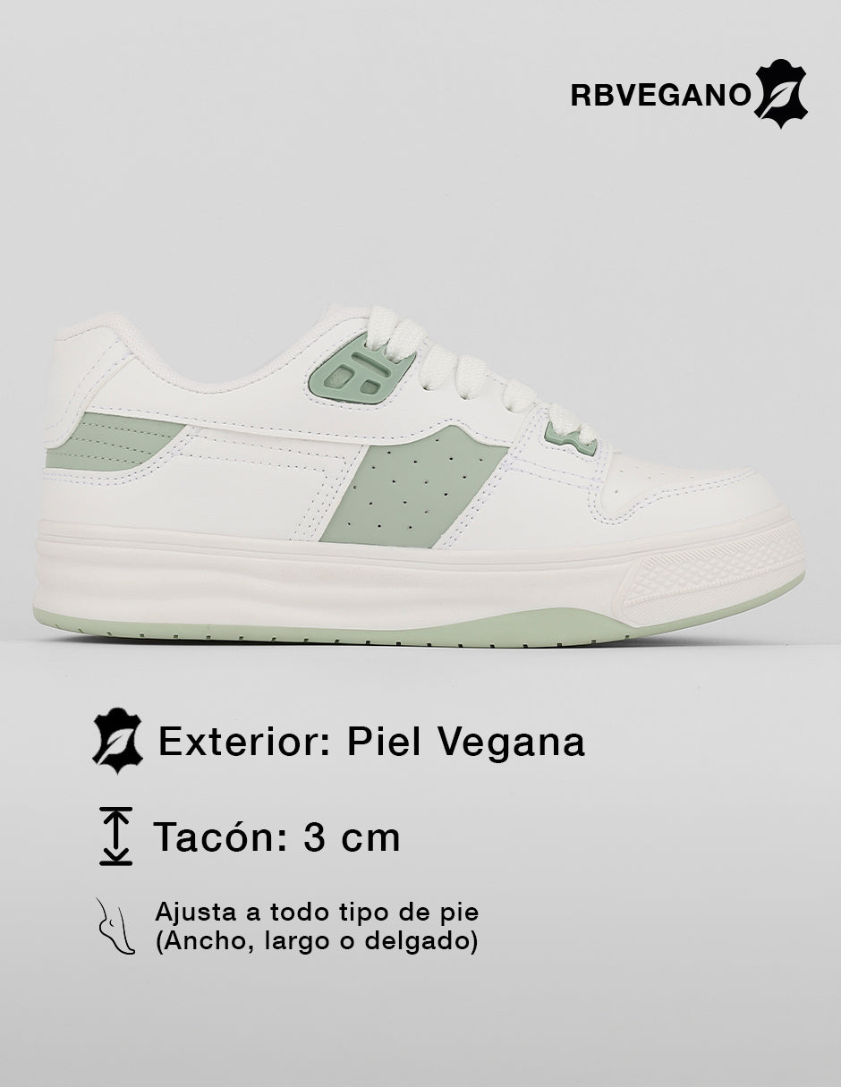 Tenis con cordones  Urban en Piel vegana – Blanco