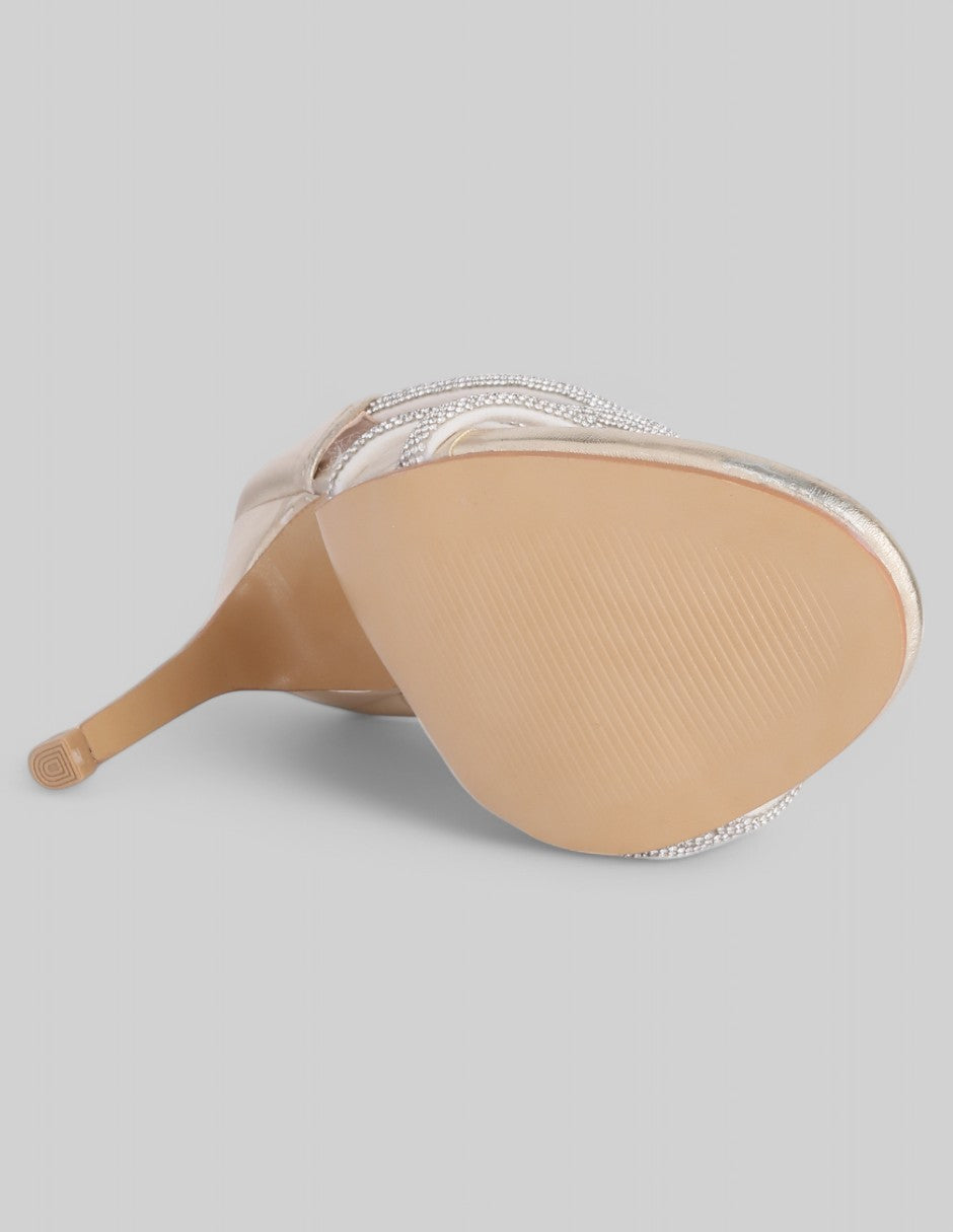 Sandalia con tacón Been en Sintético - Dorado