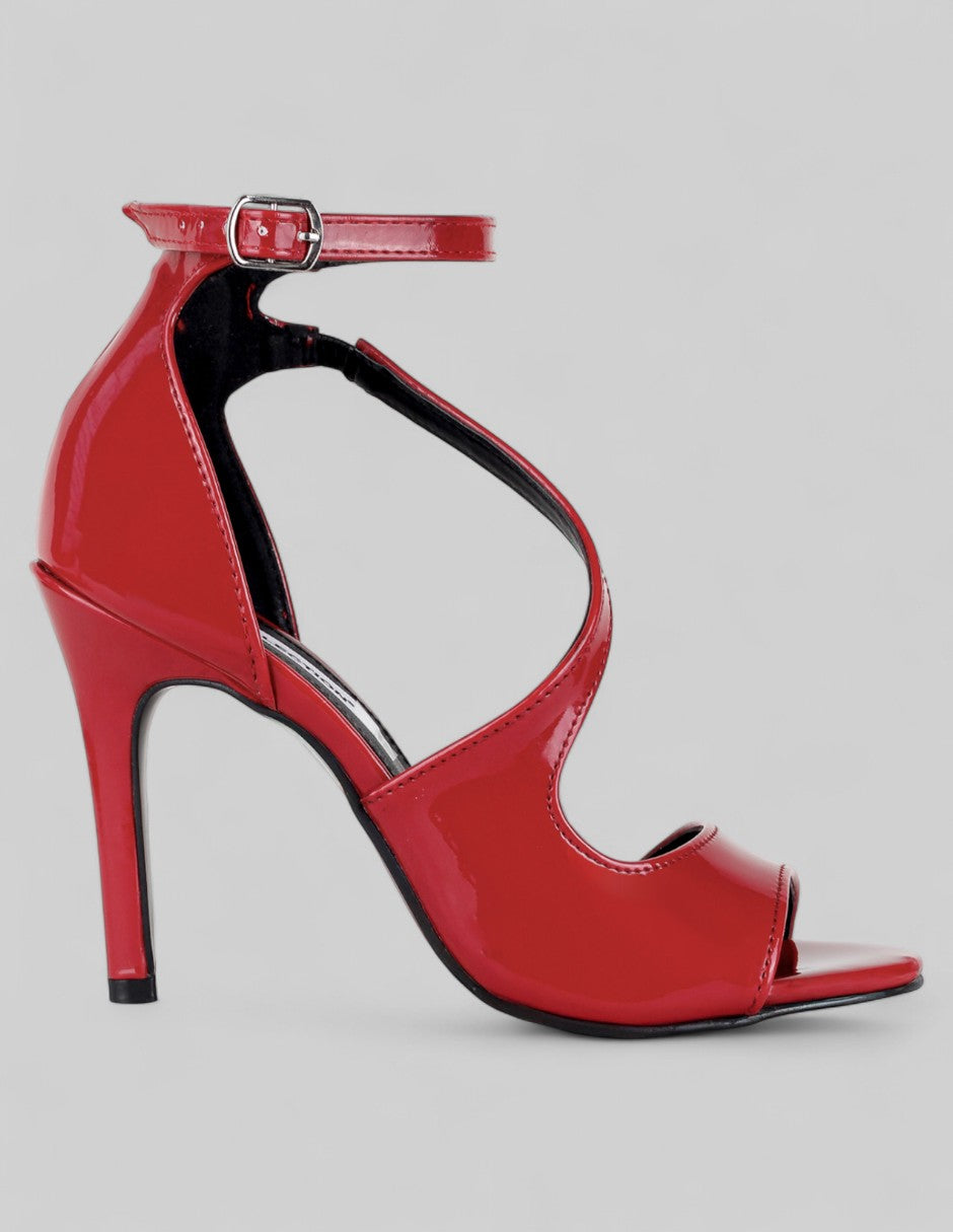 Sandalia con tacón Sylen en Charol – Rojo