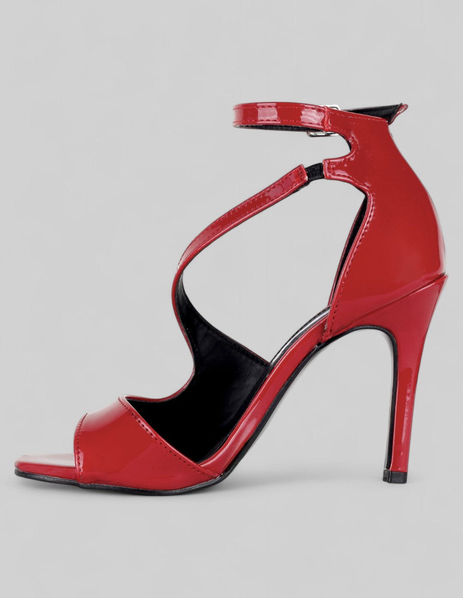 Sandalia con tacón Sylen en Charol – Rojo