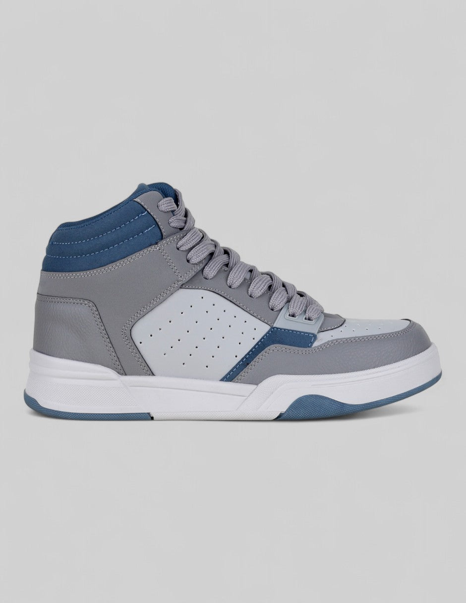 Tenis botín  High line en Piel vegana – Gris