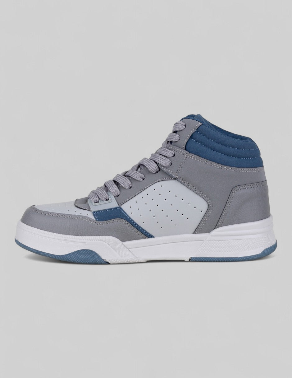 Tenis botín  High line en Piel vegana – Gris