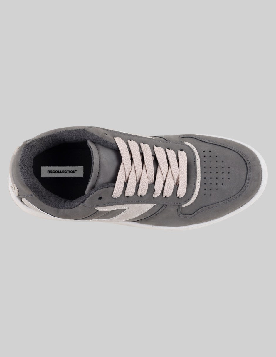 Tenis con cordones Urban en Piel vegana – Gris