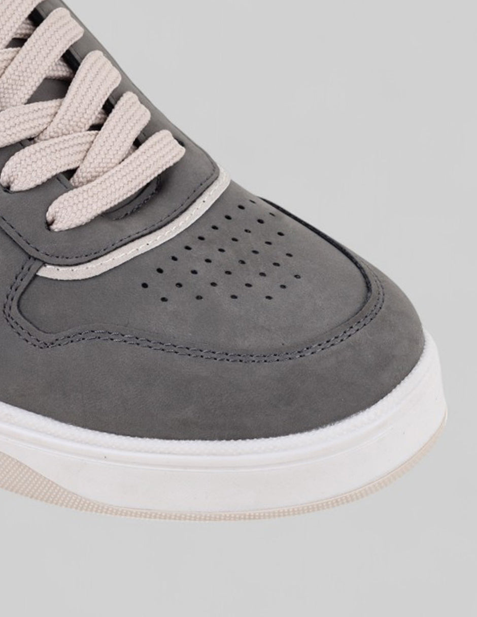 Tenis con cordones Urban en Piel vegana – Gris
