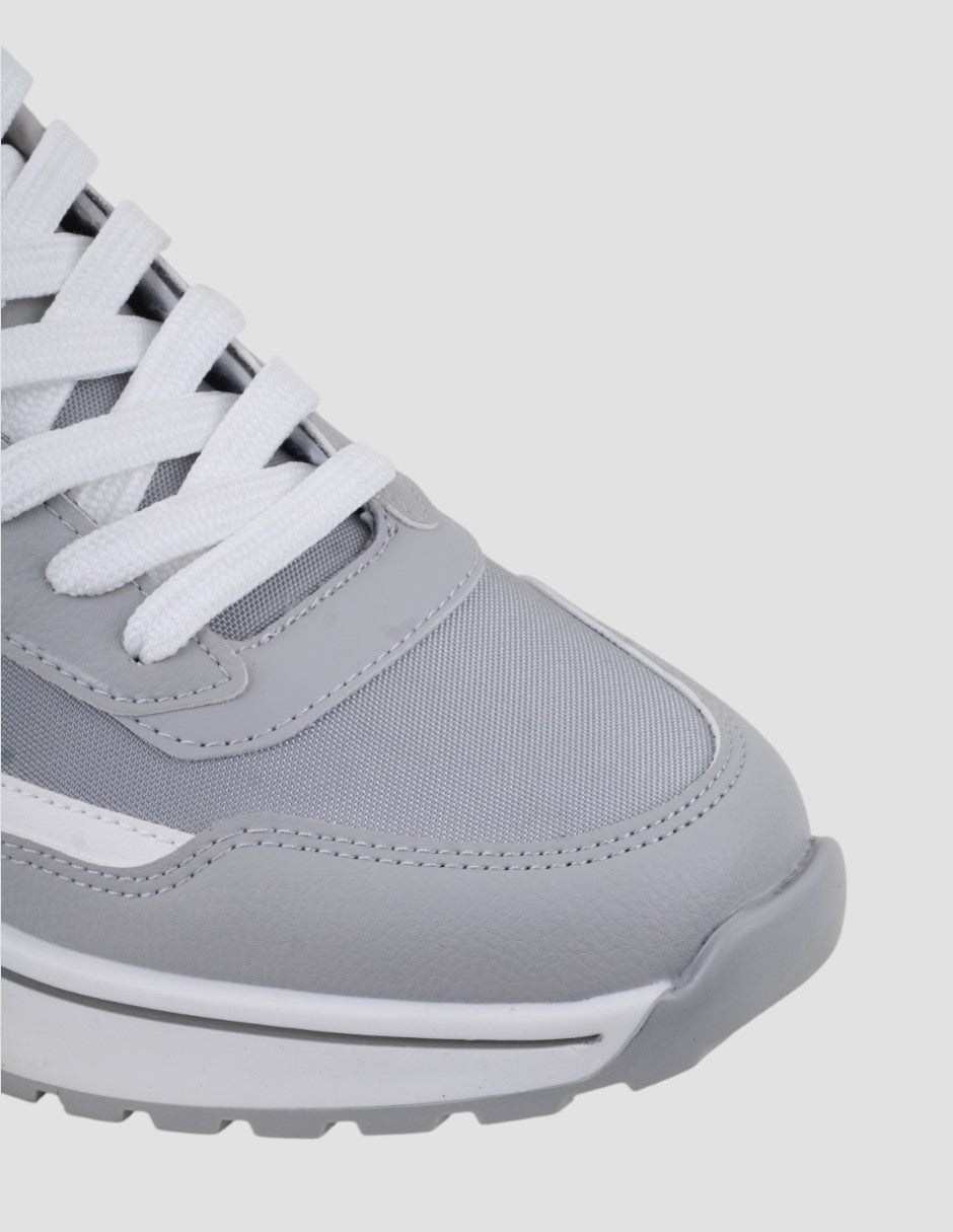 Tenis tipo deportivo Glam en Piel vegana – Gris