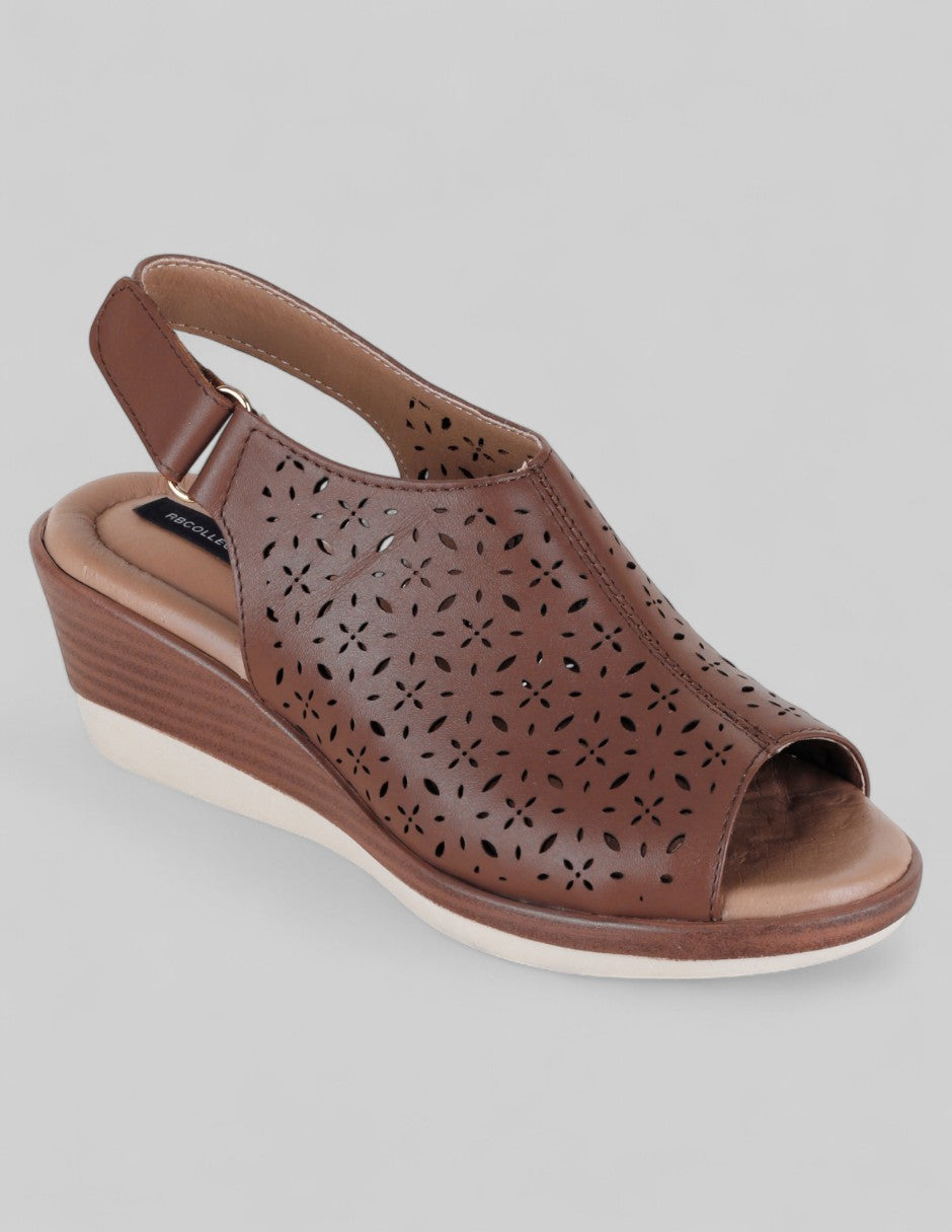 Sandalias con plataforma Hand made en Piel – Café