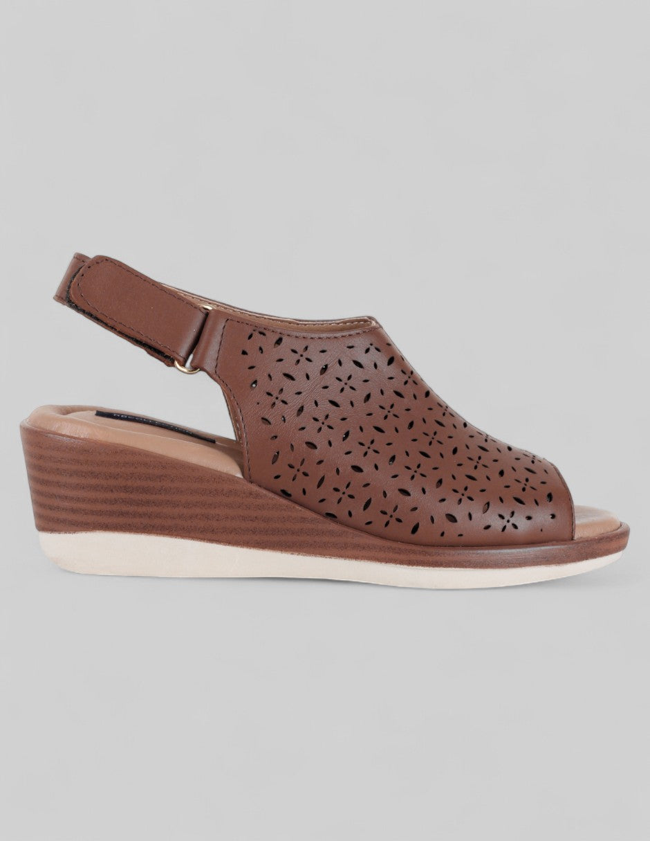 Sandalias con plataforma Hand made en Piel – Café