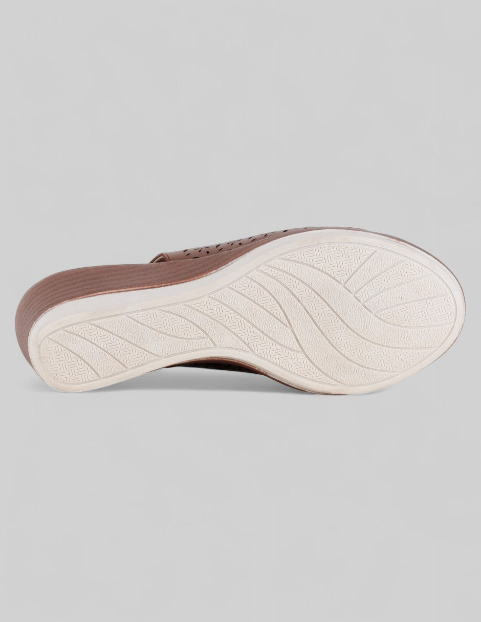 Sandalias con plataforma Hand made en Piel – Café