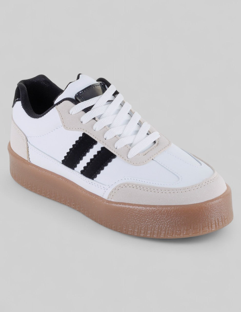 Tenis con cordones Exterior Piel vegana Color Blanco Para Mujer De RBCOLLECTION