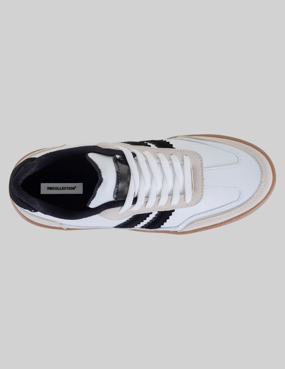 Tenis con cordones Highline en Piel vegana – Blanco