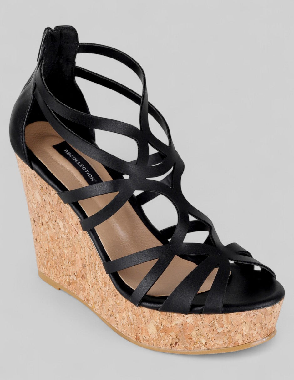 Sandalias con plataforma Naia en Piel vegana – Negro