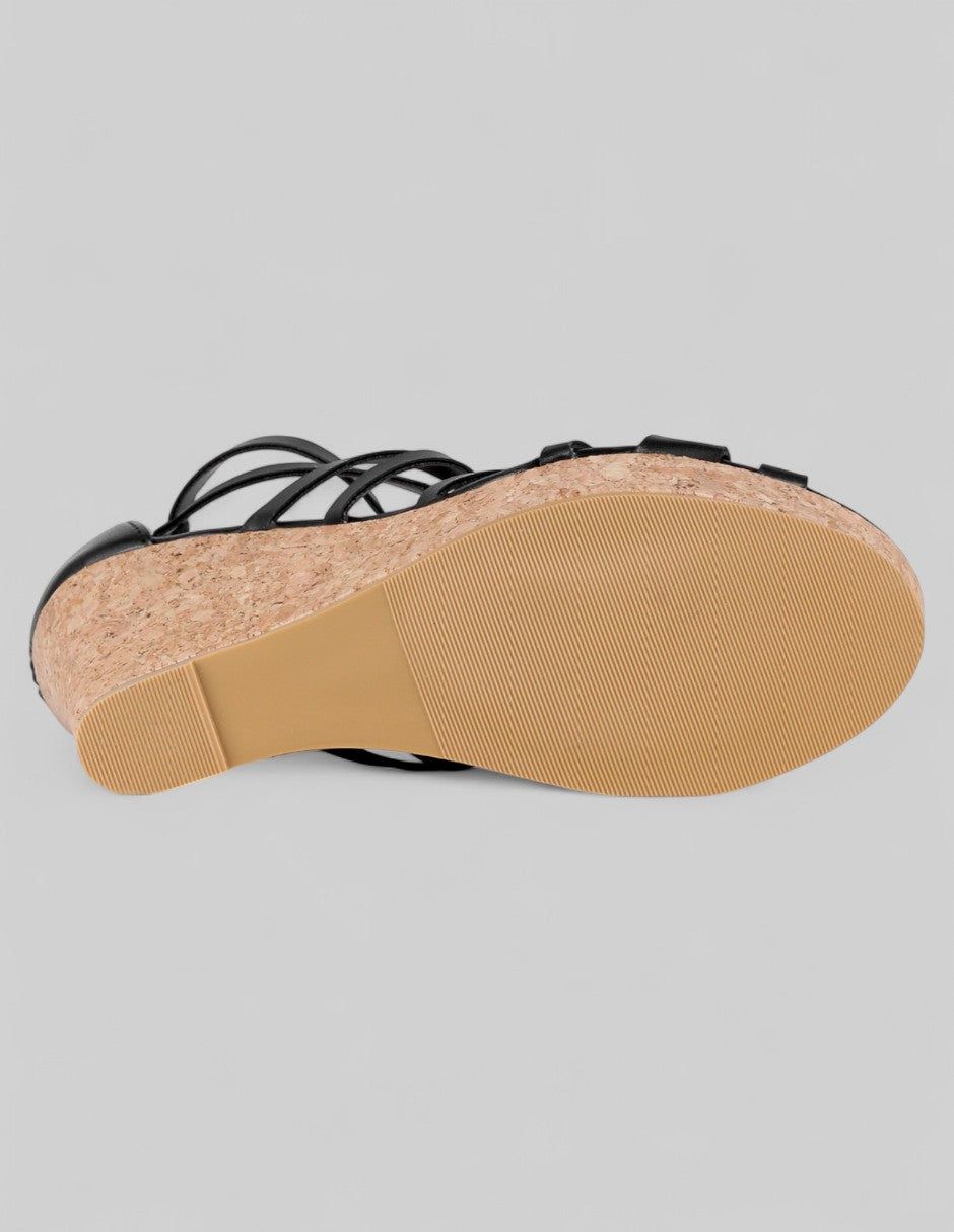 Sandalias con plataforma Naia en Piel vegana – Negro